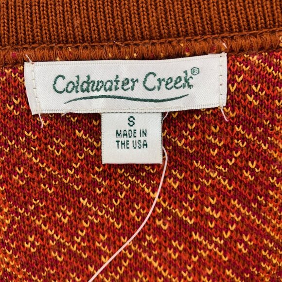 Coldwater Creek Sweater Womens 8 Red Multi Mixed Pattern Cardigan 3/4 Sleeves* - Picture 5 of 10